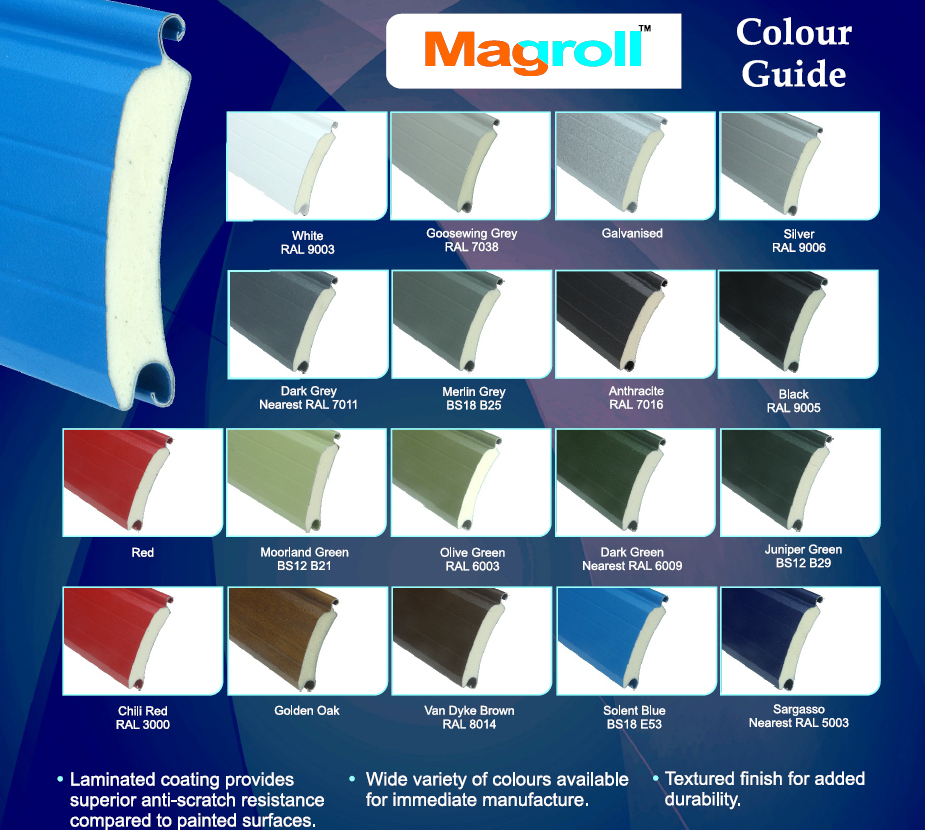 Colour Chart - Insulated Roller Shutters Colour Chart - Insulated Roller Shutters